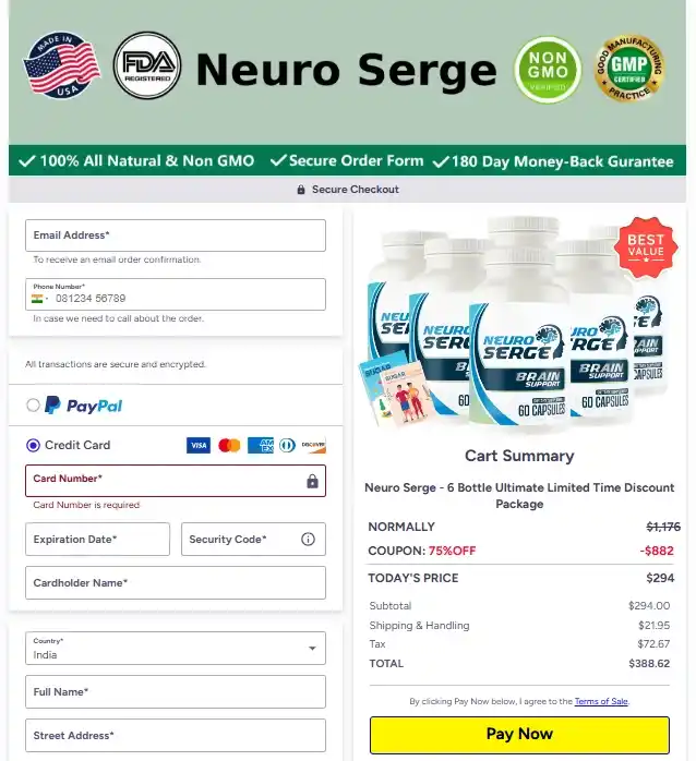 Neuro Serge Neuro Serge secure order page checkout